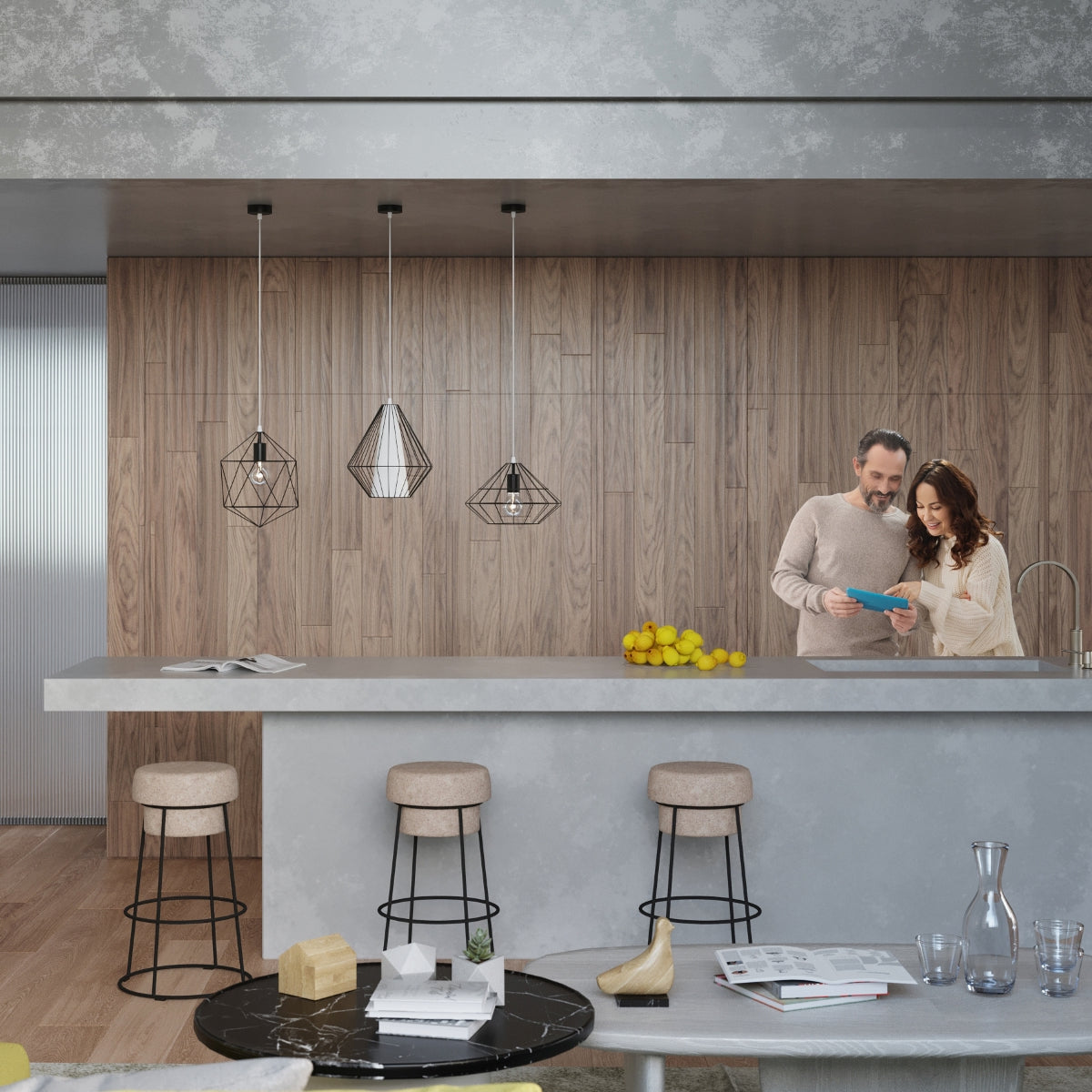 Hängeleuchte GASPARE schwarz