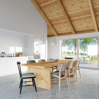 Hängelampe CASCO weiß/naturfarbenes Holz